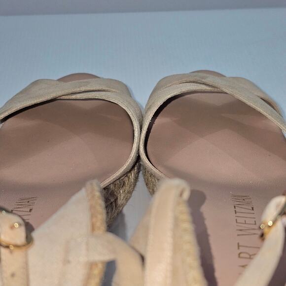 NEW Stuart Weitzman Mirela II Sandal Espadrille Wedge Adobe Tan Suede Size 11 - Picture 11 of 14
